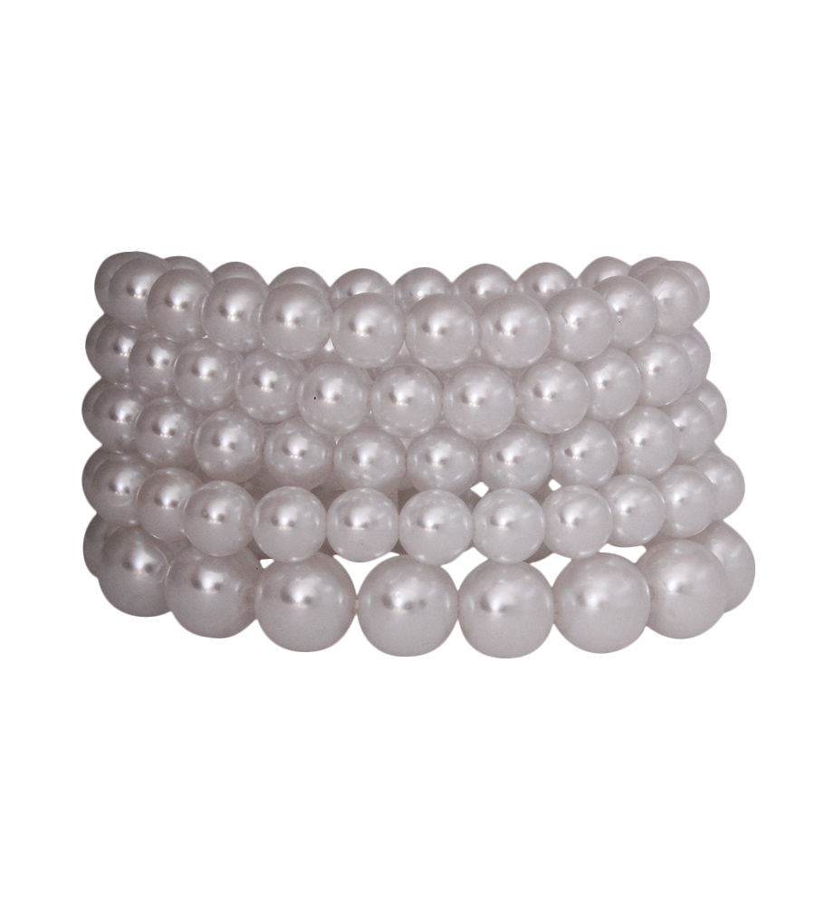 White Pearl Stretch Bracelet Set - Premium Wholesale Jewelry from Pinktown - Just $12! Shop now at chiquestyles