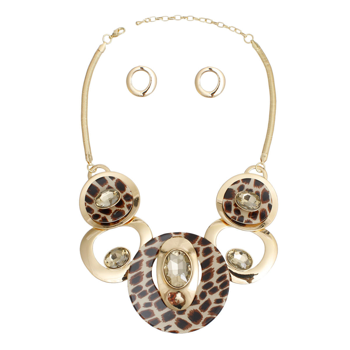 Necklace Gold Leopard Circular Bib for Women - Premium Wholesale Jewelry from Pinktown - Just $23! Shop now at chiquestyles