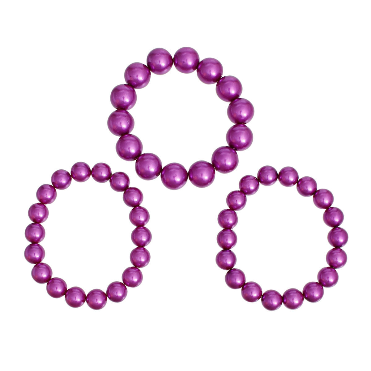 Bracelet Purple Fuchsia Pearl 3 Pcs Set for Women - Premium Wholesale Jewelry from Pinktown - Just $9! Shop now at chiquestyles