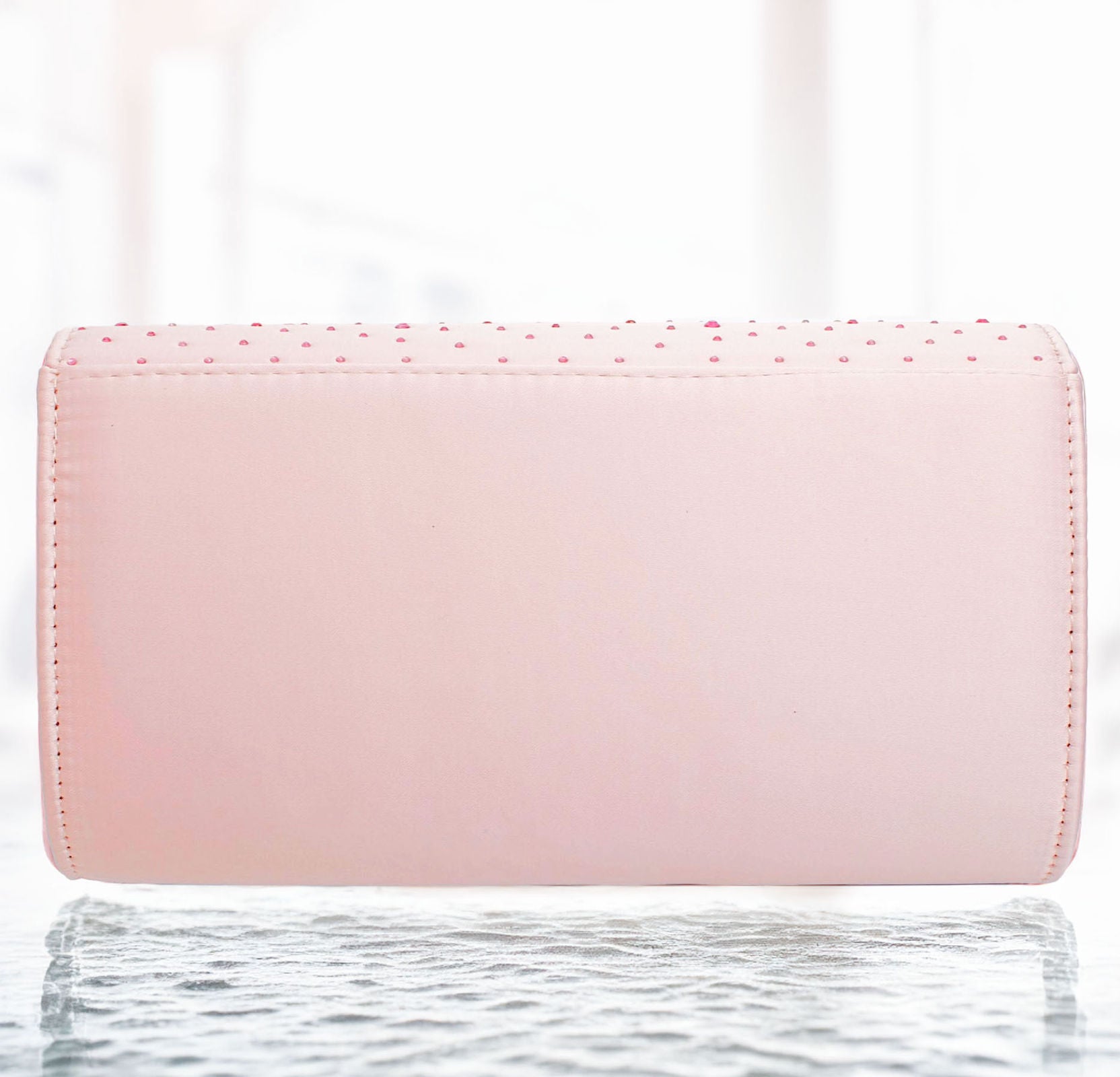 Clutch Pink Stone Satin Flap Handbag for Women - Premium Wholesale Fashion Accessories from Pinktown - Just $29! Shop now at chiquestyles