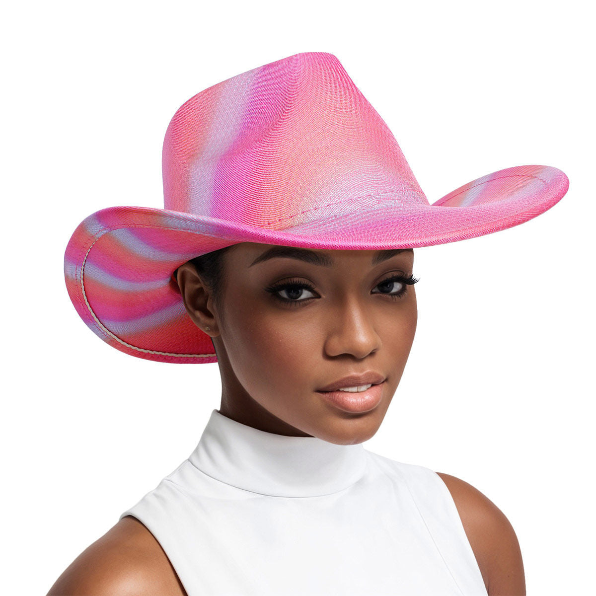 Cowboy Hat Iridescent Fuchsia Fashion Hat - Premium Wholesale Fashion Accessories from Pinktown - Just $16! Shop now at chiquestyles