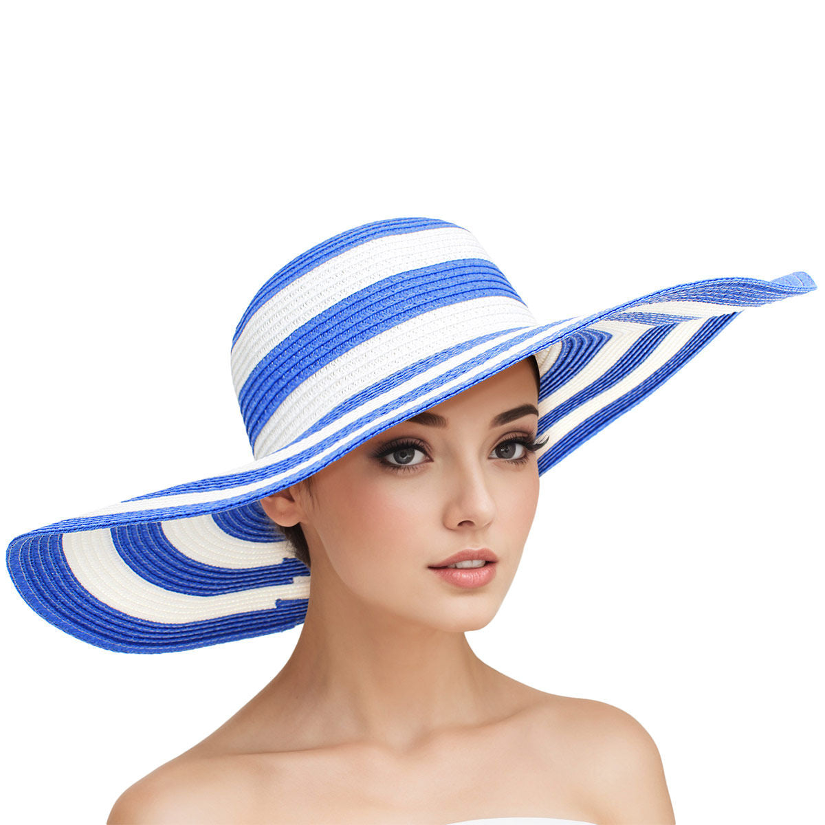 ZPB Straw Hat Vogue Sorority Striped Wide Brim Hat - Premium Zeta Phi Beta Paraphernalia from Pinktown - Just $16! Shop now at chiquestyles