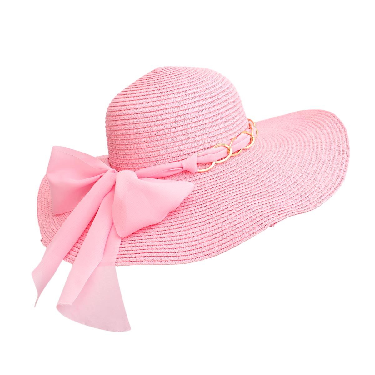 Straw Hat Classy Pink Bow AKA Chapeau for Women - Premium AKA Sorority Paraphernalia from Pinktown - Just $15! Shop now at chiquestyles