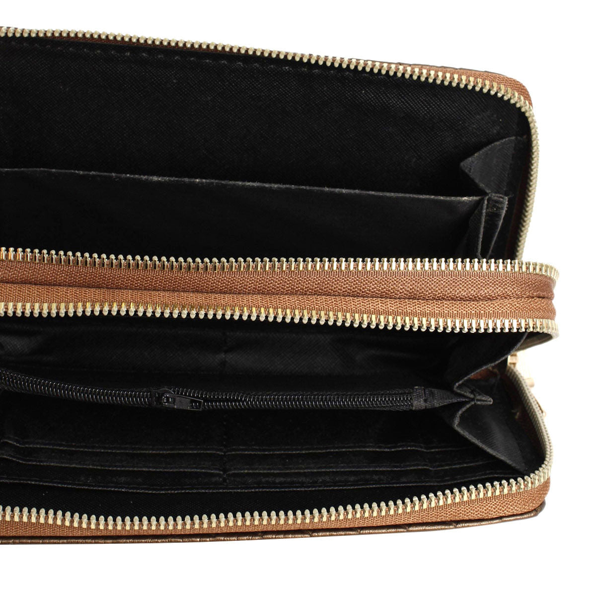 Zipper Wallet Bronze Woven Wristlet for Women - Premium Wholesale Fashion Accessories from Pinktown - Just $10! Shop now at chiquestyles