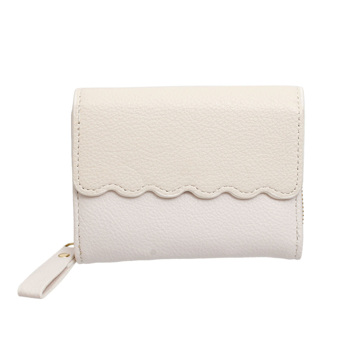 Accordian Wallet Beige Snap Cardholder for Women - Premium Wholesale Fashion Accessories from Pinktown - Just $12! Shop now at chiquestyles