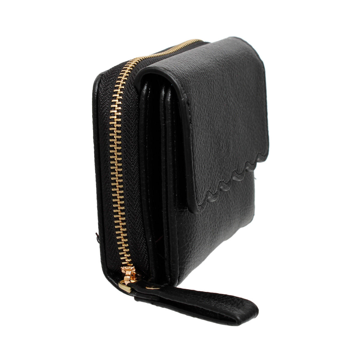 Accordian Wallet Black Snap Cardholder for Women - Premium Wholesale Fashion Accessories from Pinktown - Just $12! Shop now at chiquestyles