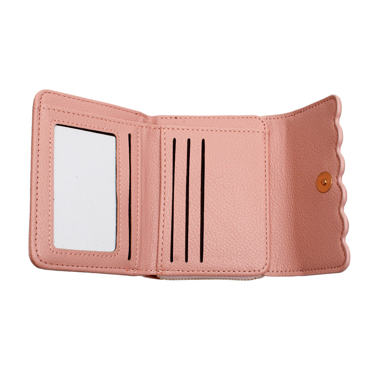 Accordian Wallet Pink Snap Cardholder for Women - Premium Wholesale Fashion Accessories from Pinktown - Just $12! Shop now at chiquestyles