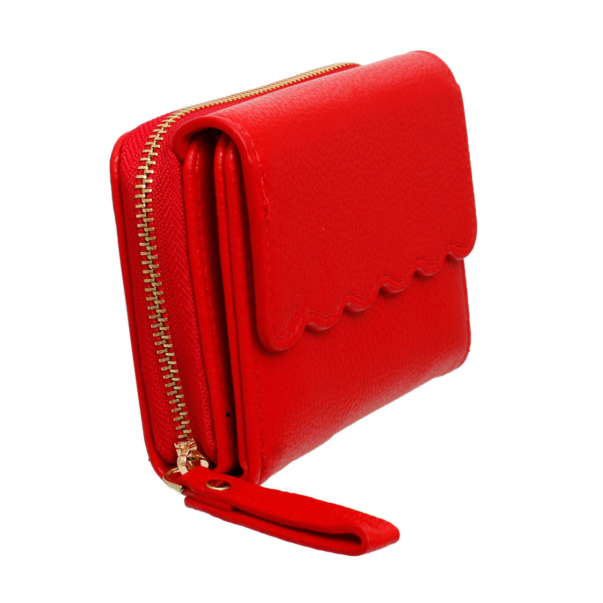 Accordian Wallet Red Snap Cardholder for Women - Premium Wholesale Fashion Accessories from Pinktown - Just $12! Shop now at chiquestyles