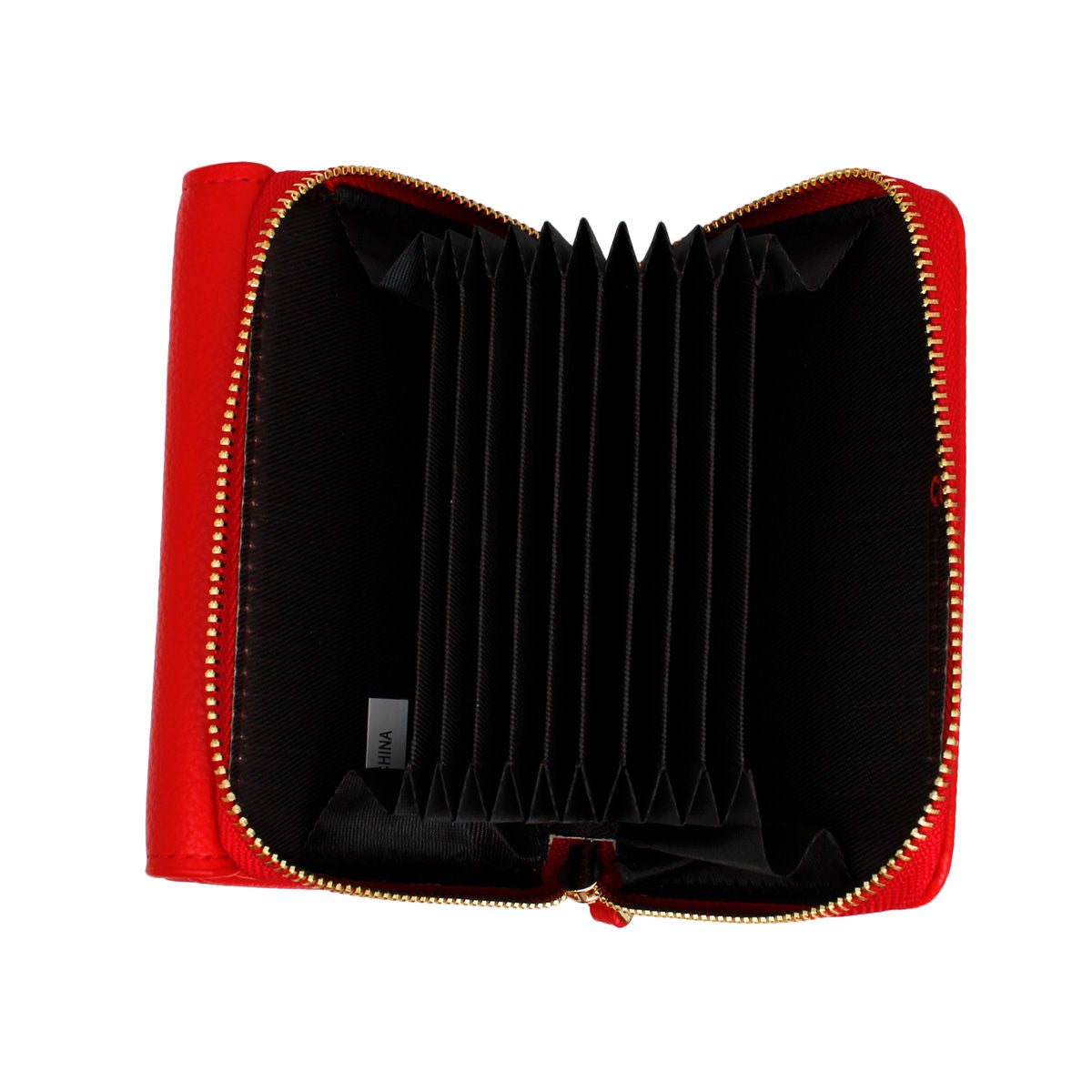 Accordian Wallet Red Snap Cardholder for Women - Premium Wholesale Fashion Accessories from Pinktown - Just $12! Shop now at chiquestyles