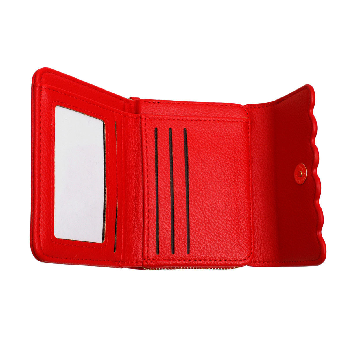 Accordian Wallet Red Snap Cardholder for Women - Premium Wholesale Fashion Accessories from Pinktown - Just $12! Shop now at chiquestyles