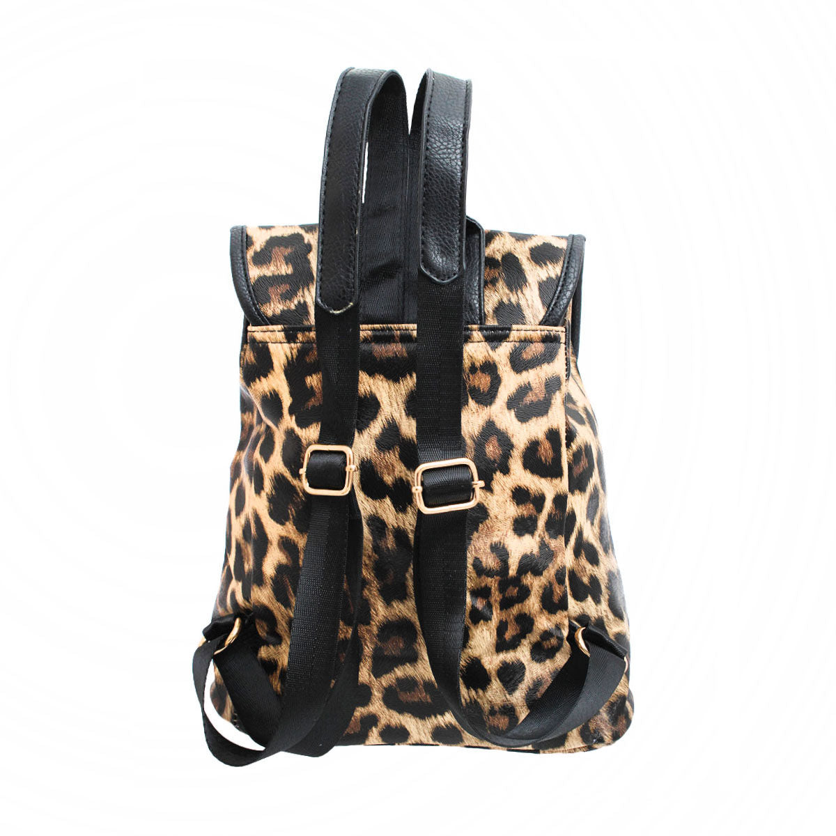 Backpack Leopard and Black Flap Bag Set for Women - Premium Wholesale Fashion Accessories from Pinktown - Just $33! Shop now at chiquestyles