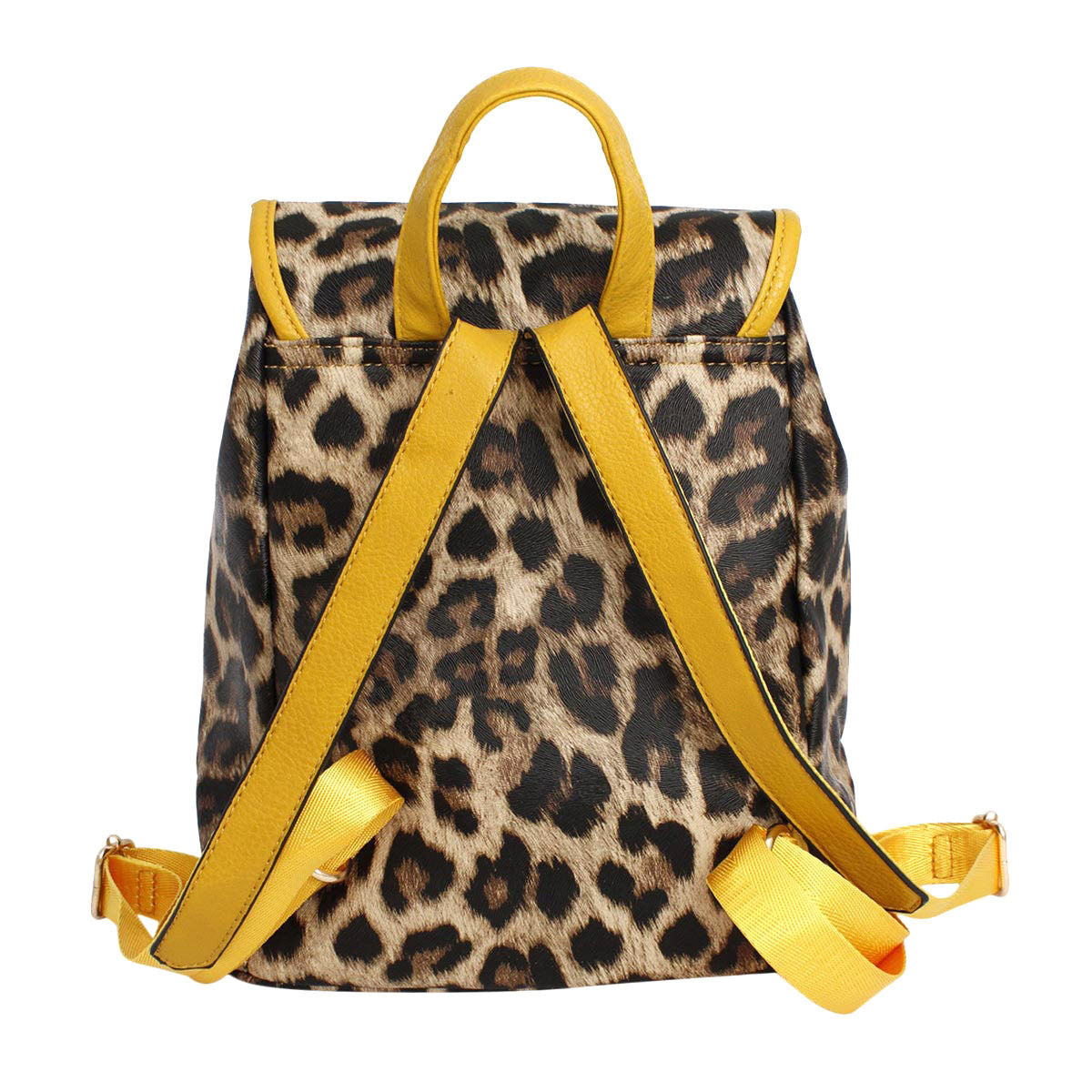 Backpack Leopard and Yellow Flap Bag Set for Women - Premium Wholesale Fashion Accessories from Pinktown - Just $33! Shop now at chiquestyles