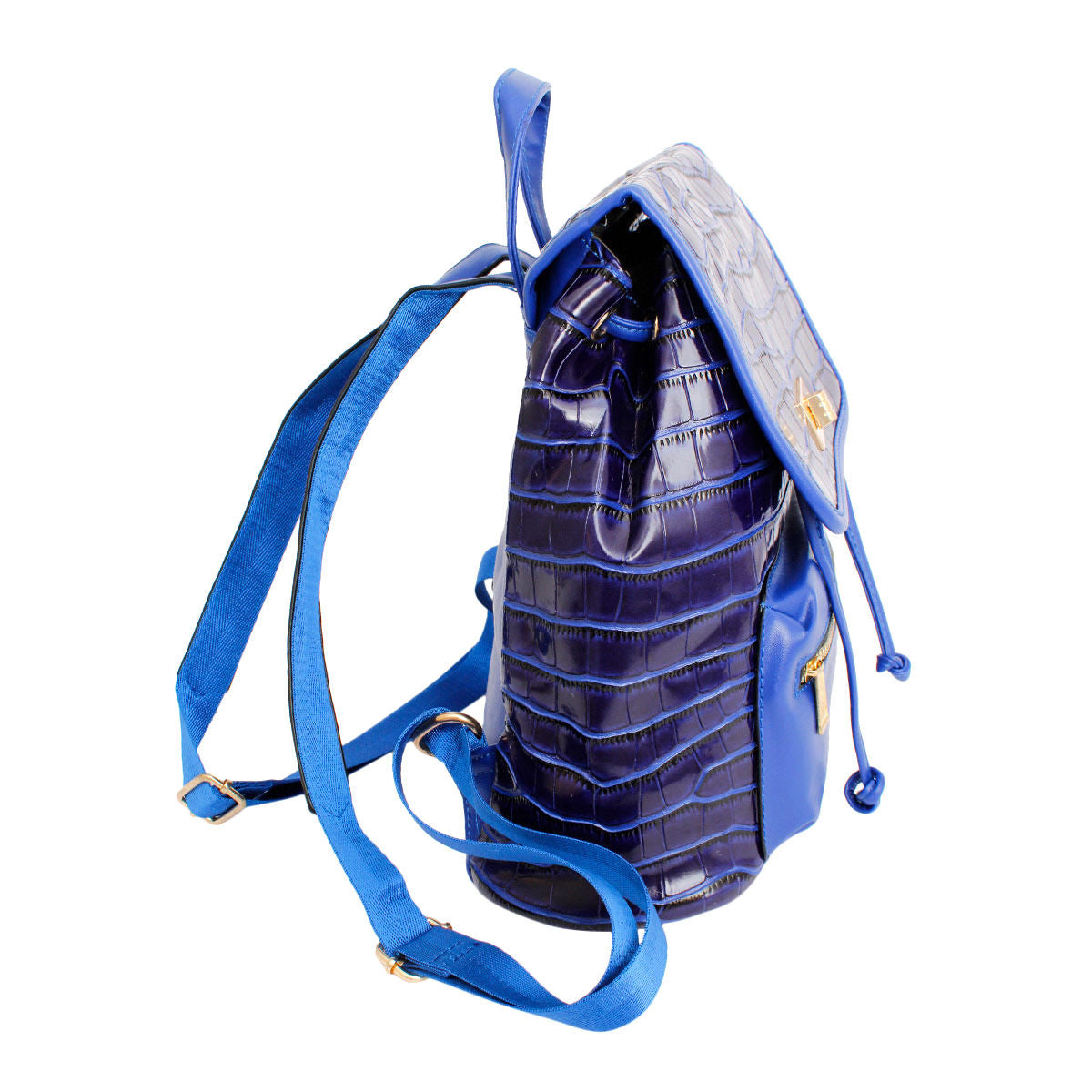 Backpack Blue Croc Flap Bag Set for Women - Premium Wholesale Fashion Accessories from Pinktown - Just $33! Shop now at chiquestyles