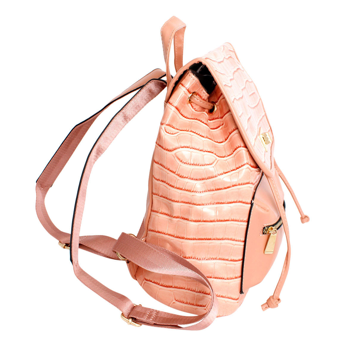 Backpack Pink Croc Flap Bag Set for Women - Premium Wholesale Fashion Accessories from Pinktown - Just $33! Shop now at chiquestyles