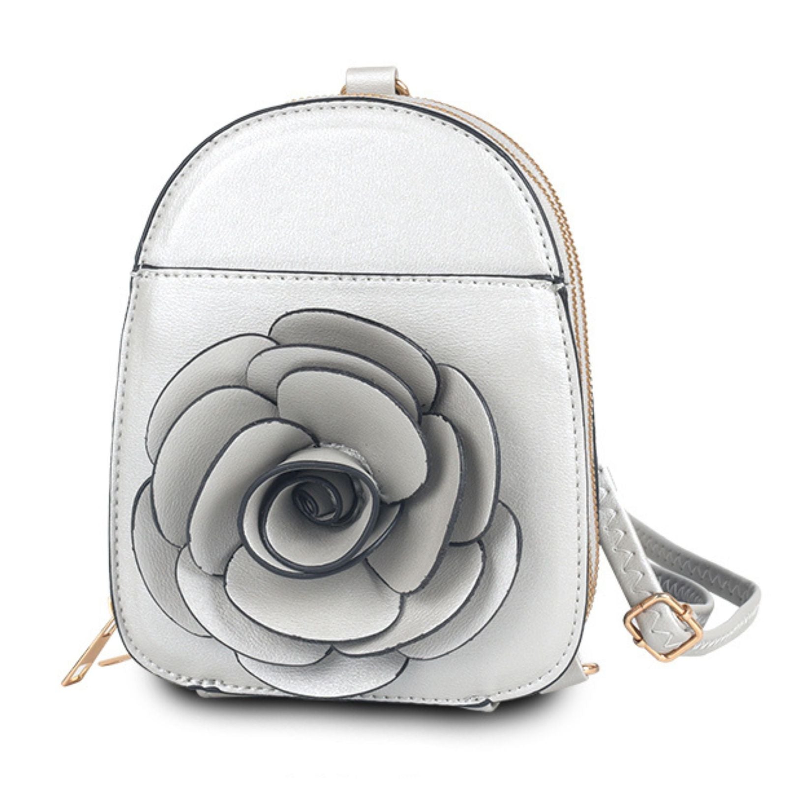 Mini Backpack Silver Flower Wallet Bag For Women - Premium Wholesale Fashion Accessories from Pinktown - Just $29! Shop now at chiquestyles