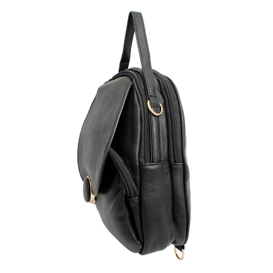 Backpack Black Rounded Small Handbag for Women - Premium Wholesale Fashion Accessories from Pinktown - Just $31! Shop now at chiquestyles