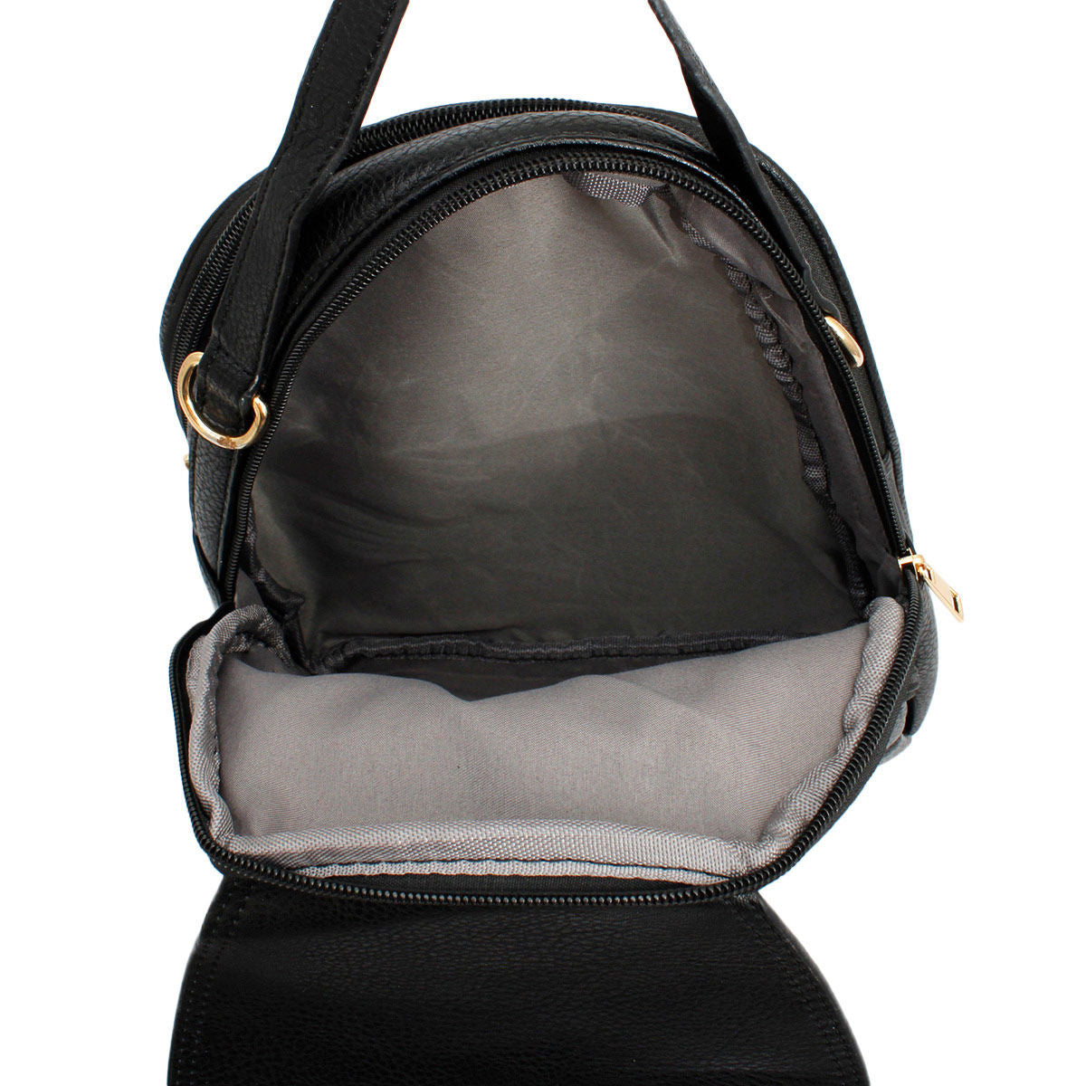 Backpack Black Rounded Small Handbag for Women - Premium Wholesale Fashion Accessories from Pinktown - Just $31! Shop now at chiquestyles