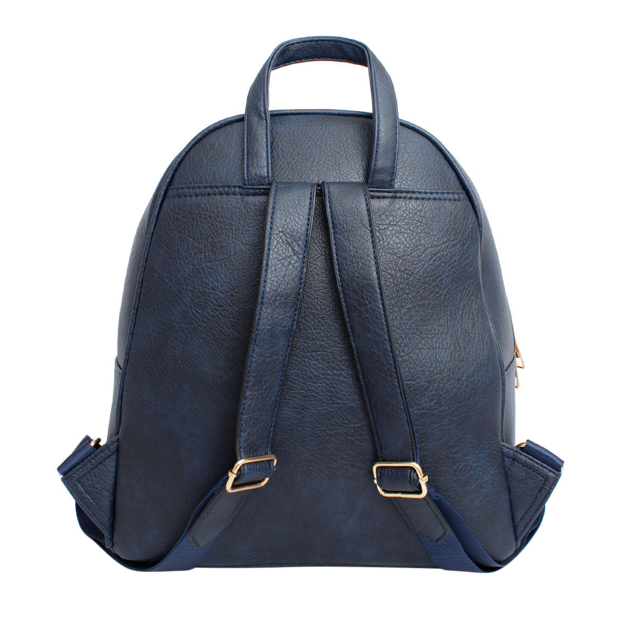 Moto Backpack Navy Zipper Medium Bag for Women - Premium Wholesale Fashion Accessories from Pinktown - Just $36! Shop now at chiquestyles