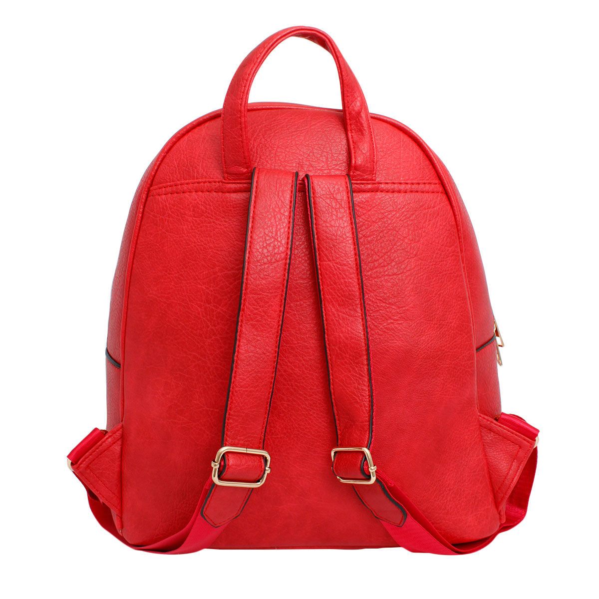 Moto Backpack Red Zipper Medium Bag for Women - Premium Wholesale Fashion Accessories from Pinktown - Just $36! Shop now at chiquestyles