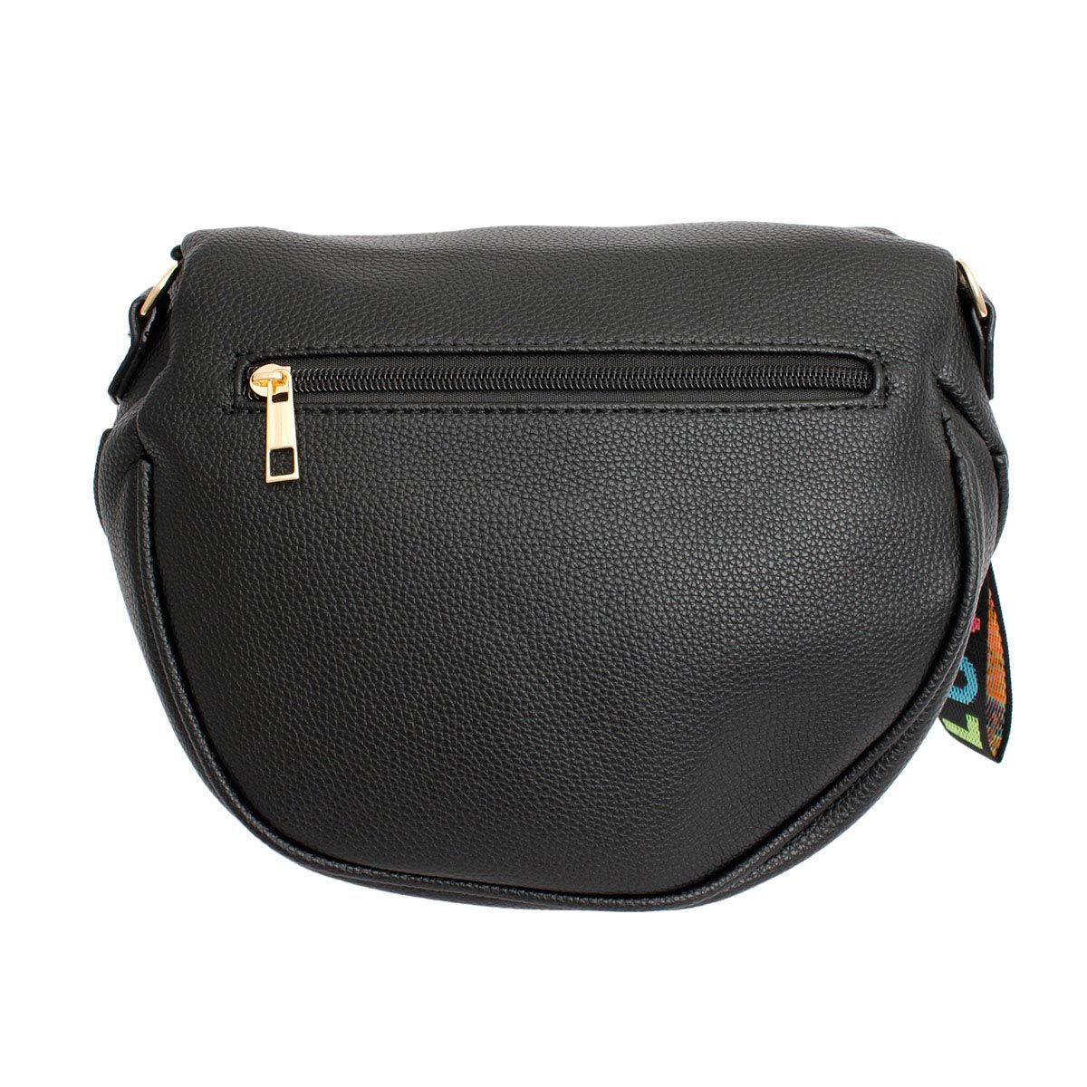 Crossbody Black Love Zipper Saddle Bag for Women - Premium Wholesale Fashion Accessories from Pinktown - Just $33! Shop now at chiquestyles