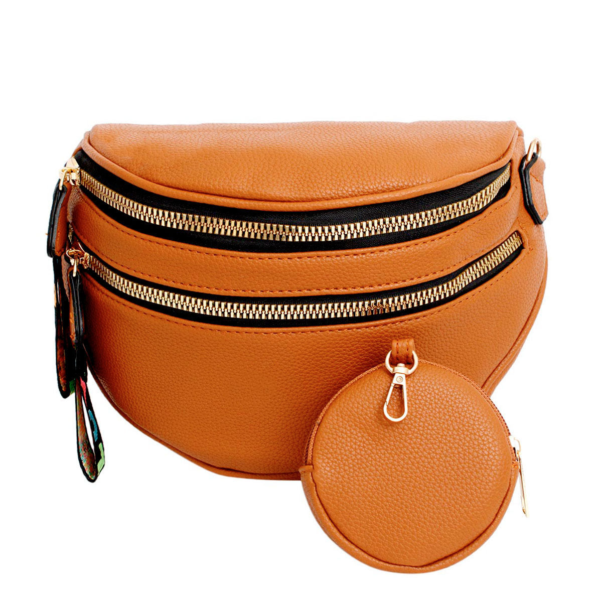 Crossbody Camel Love Zipper Saddle Bag for Women - Premium Wholesale Fashion Accessories from Pinktown - Just $33! Shop now at chiquestyles