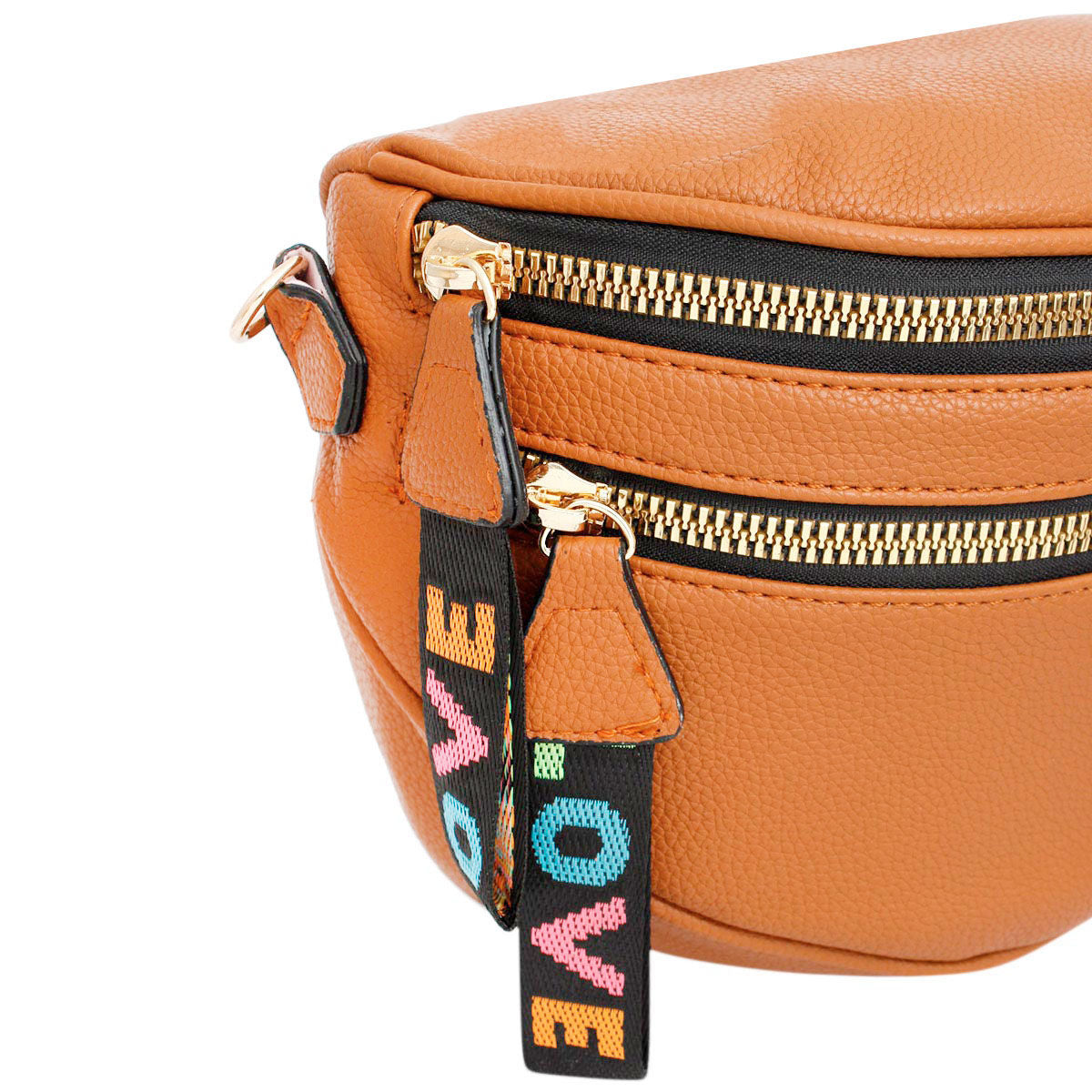 Crossbody Camel Love Zipper Saddle Bag for Women - Premium Wholesale Fashion Accessories from Pinktown - Just $33! Shop now at chiquestyles