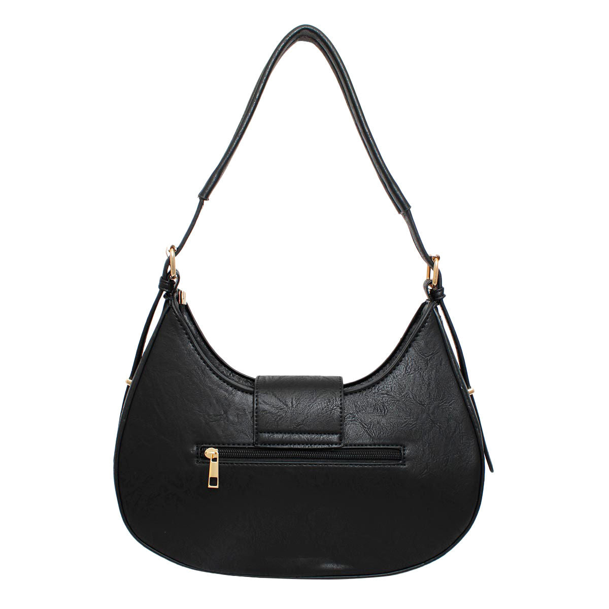 Shoulder Handbag Black Flap Rounded Bag for Women - Premium Wholesale Fashion Accessories from Pinktown - Just $33! Shop now at chiquestyles