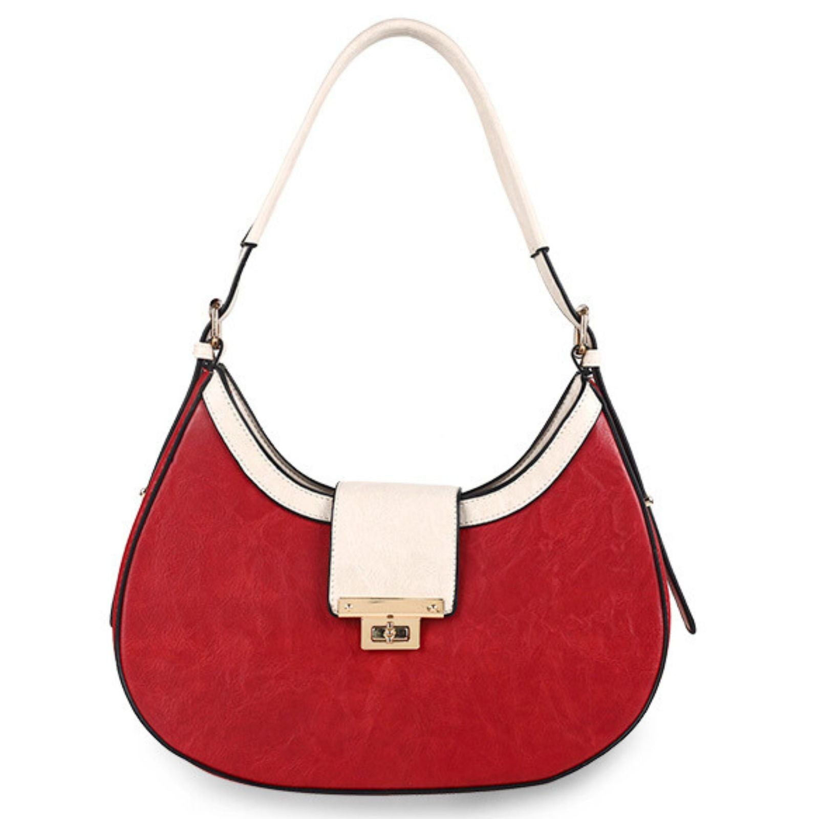 Shoulder Handbag Red Flap Rounded Bag for Women - Premium Wholesale Fashion Accessories from Pinktown - Just $33! Shop now at chiquestyles