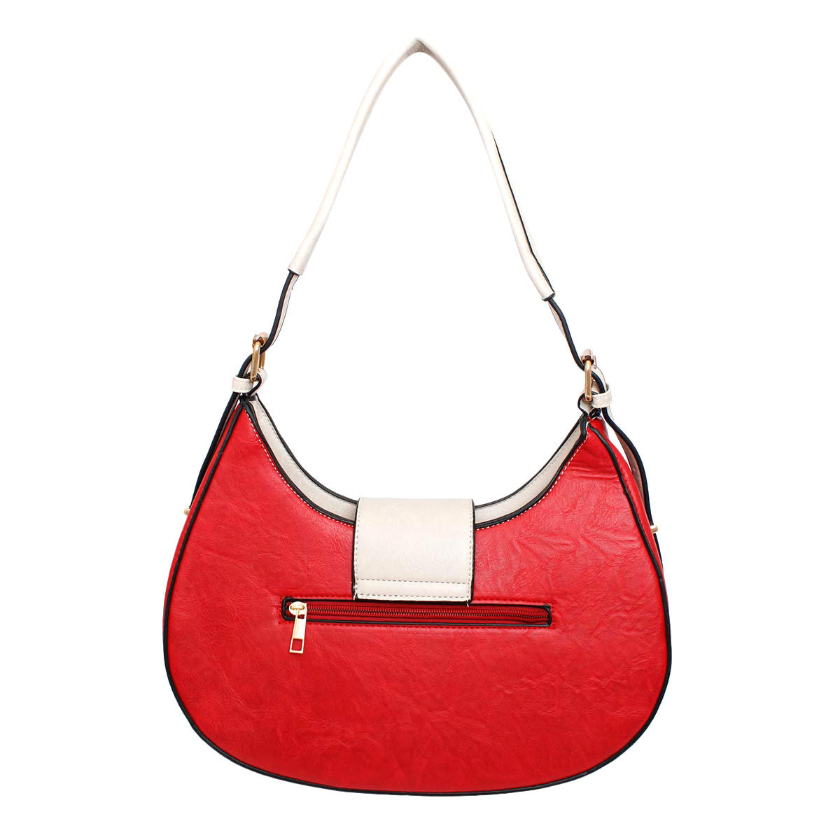 Shoulder Handbag Red Flap Rounded Bag for Women - Premium Wholesale Fashion Accessories from Pinktown - Just $33! Shop now at chiquestyles