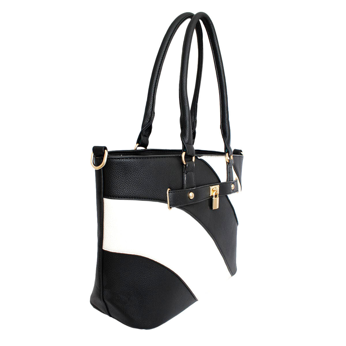 Tote Black and White Stripe Handbag for Women - Premium Wholesale Fashion Accessories from Pinktown - Just $36! Shop now at chiquestyles