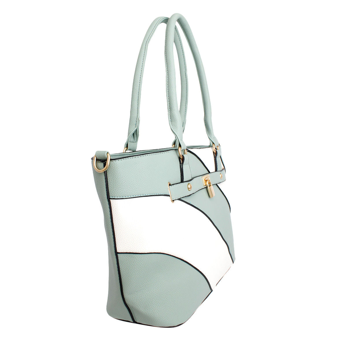 Tote Light Green and White Stripe Handbag Women - Premium Wholesale Fashion Accessories from Pinktown - Just $36! Shop now at chiquestyles