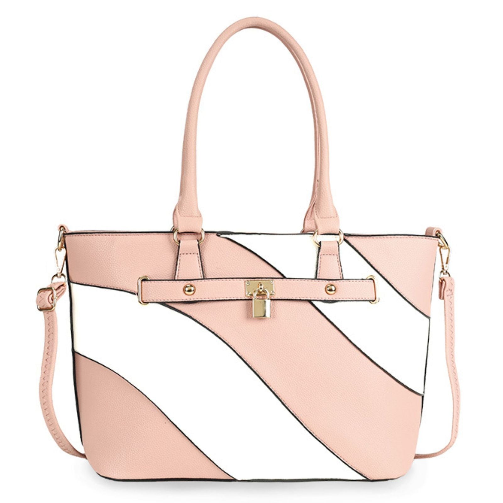 Tote Pink and White Stripe Handbag for Women - Premium Wholesale Fashion Accessories from Pinktown - Just $36! Shop now at chiquestyles