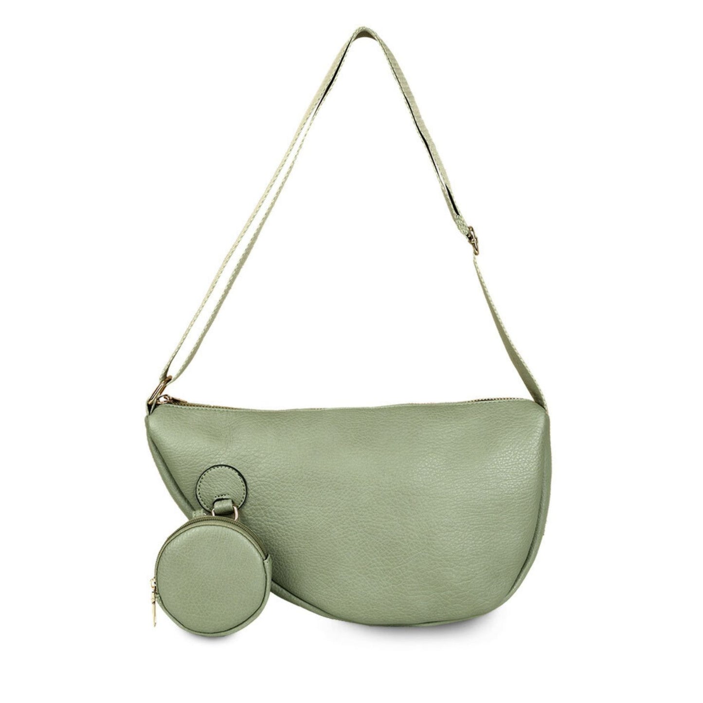 Crossbody Light Green Round Pouch Bag Set Women - Premium Wholesale Fashion Accessories from Pinktown - Just $32! Shop now at chiquestyles