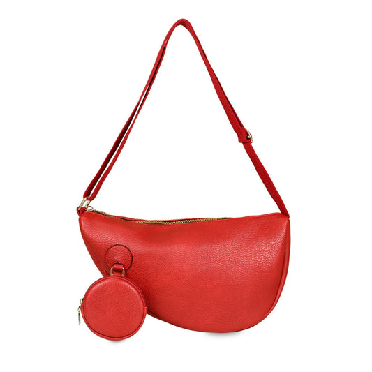 Crossbody Red Round Pouch Bag Set for Women - Premium Wholesale Fashion Accessories from Pinktown - Just $32! Shop now at chiquestyles