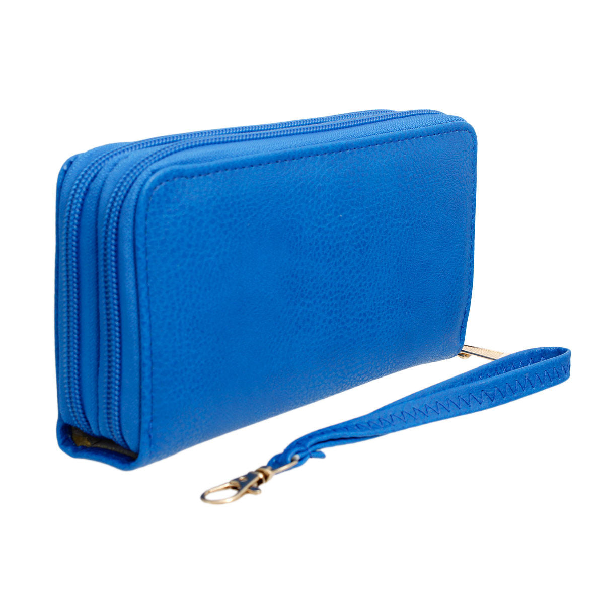 Zipper Wallet Blue Soft Grain for Women - Premium Wholesale Fashion Accessories from Pinktown - Just $10! Shop now at chiquestyles