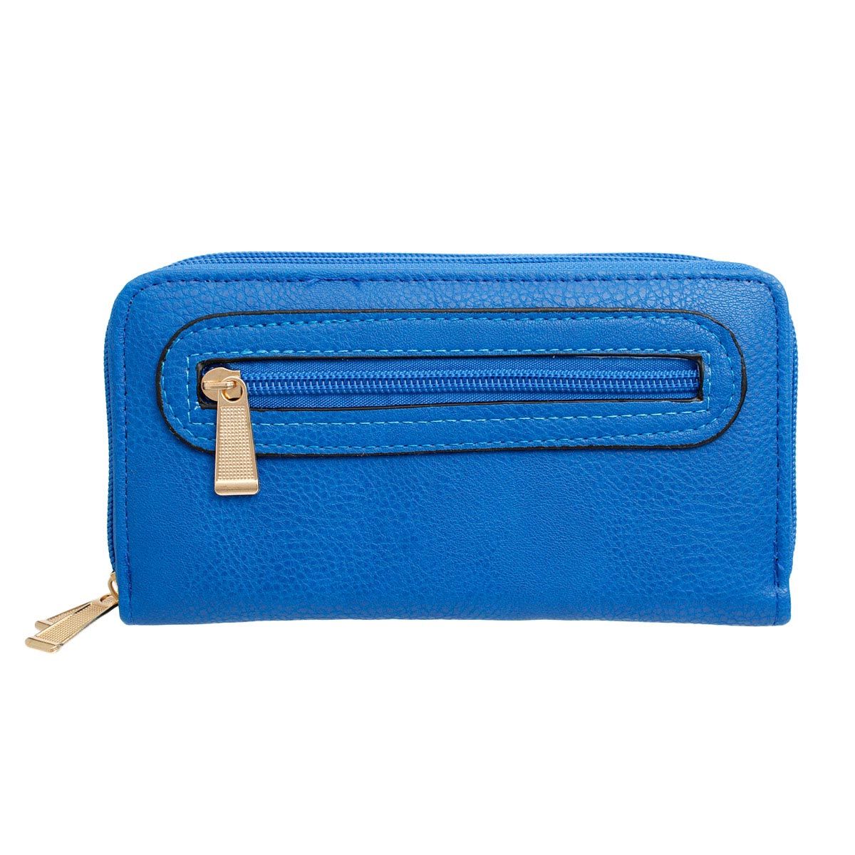 Zipper Wallet Blue Soft Grain for Women - Premium Wholesale Fashion Accessories from Pinktown - Just $10! Shop now at chiquestyles