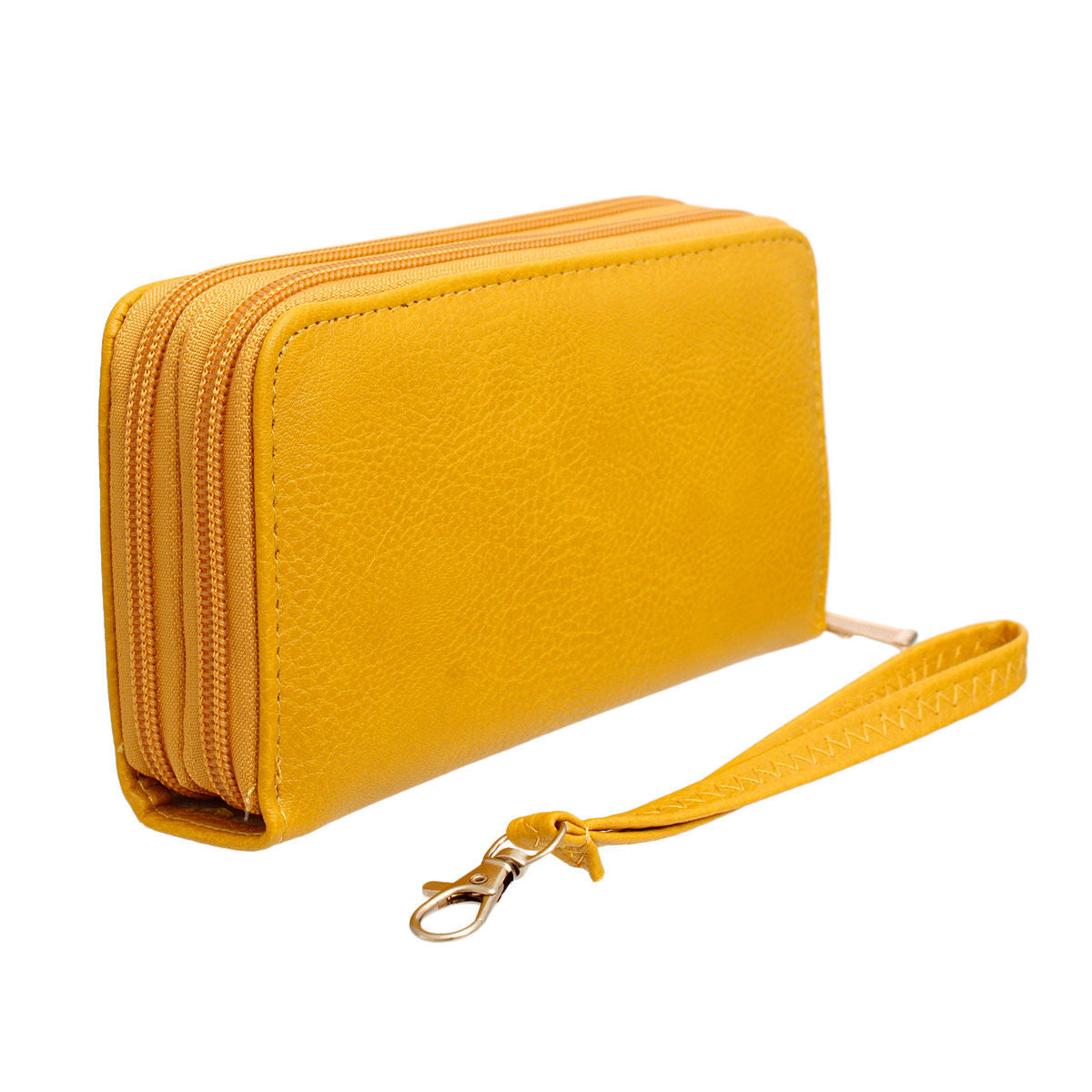 Zipper Wallet Mustard Soft Grain for Women - Premium Wholesale Fashion Accessories from Pinktown - Just $10! Shop now at chiquestyles