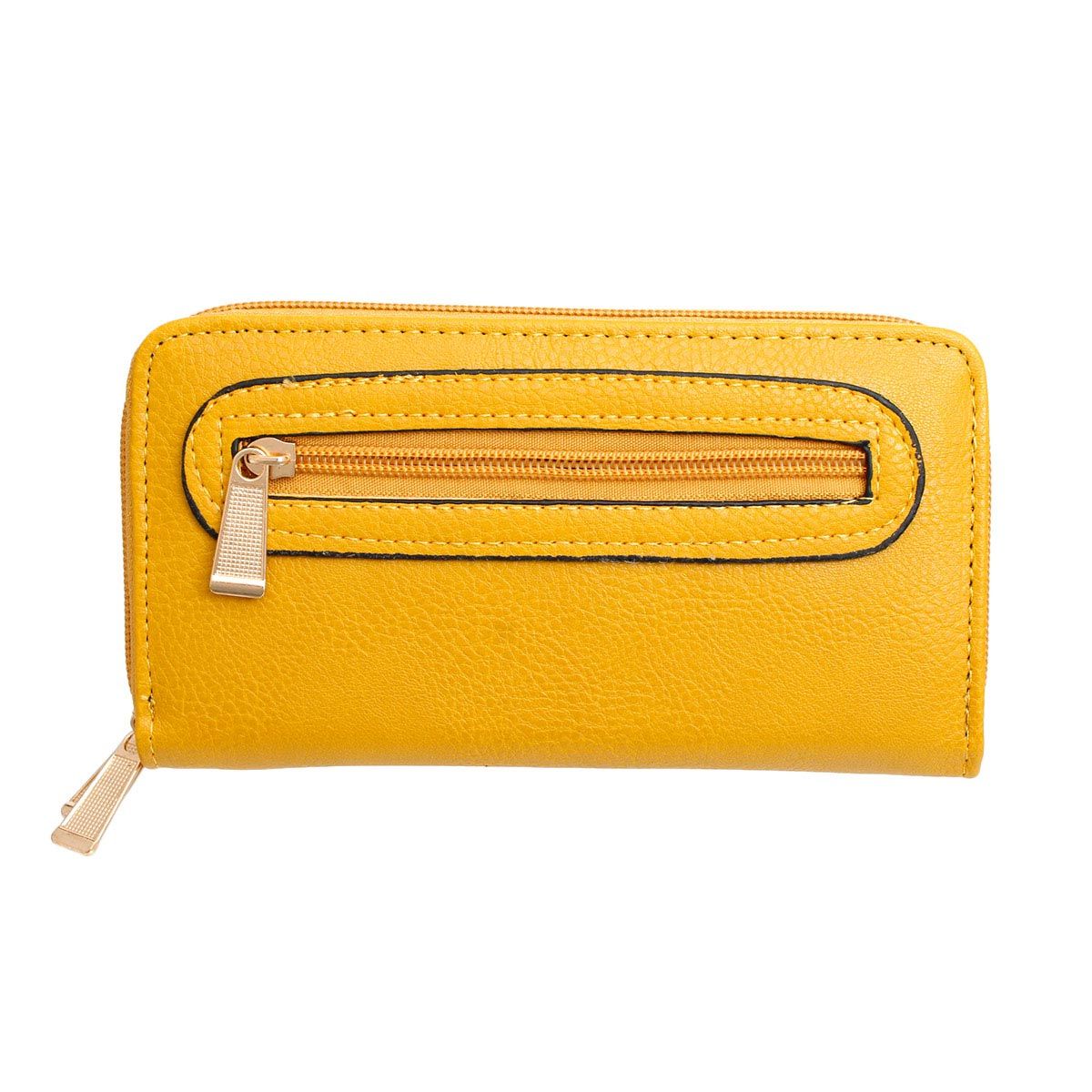 Zipper Wallet Mustard Soft Grain for Women - Premium Wholesale Fashion Accessories from Pinktown - Just $10! Shop now at chiquestyles