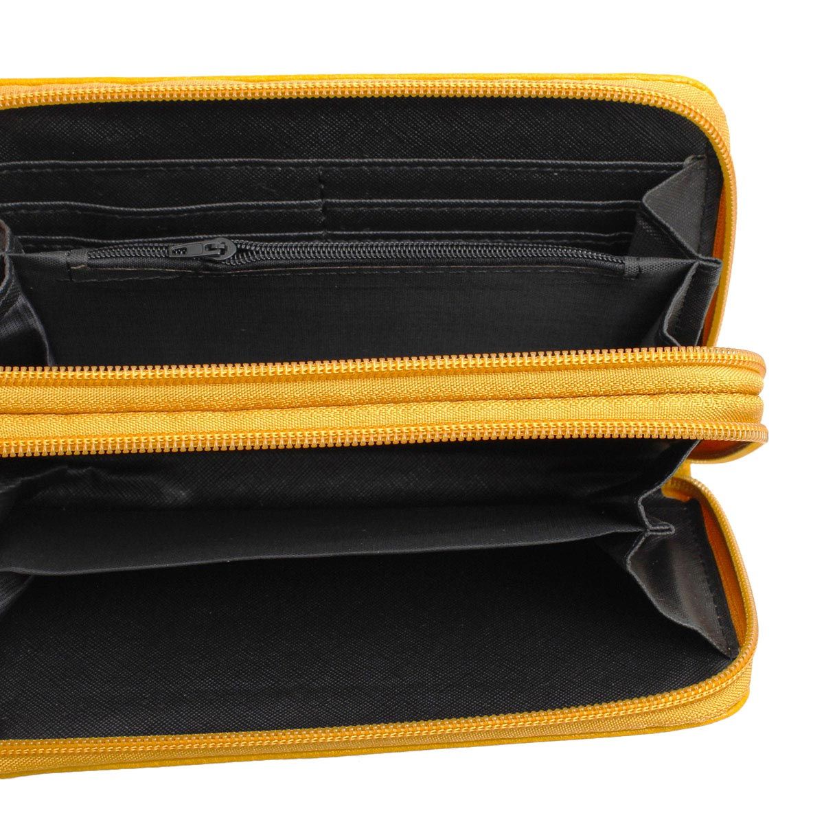 Zipper Wallet Mustard Soft Grain for Women - Premium Wholesale Fashion Accessories from Pinktown - Just $10! Shop now at chiquestyles