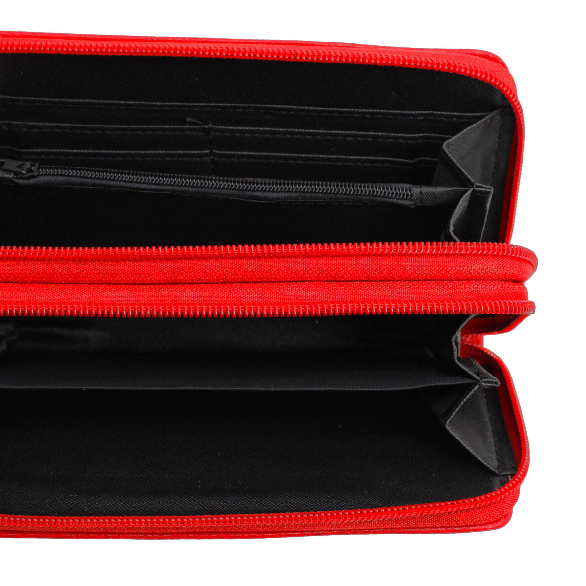 Zipper Wallet Red Soft Grain for Women - Premium Wholesale Fashion Accessories from Pinktown - Just $10! Shop now at chiquestyles