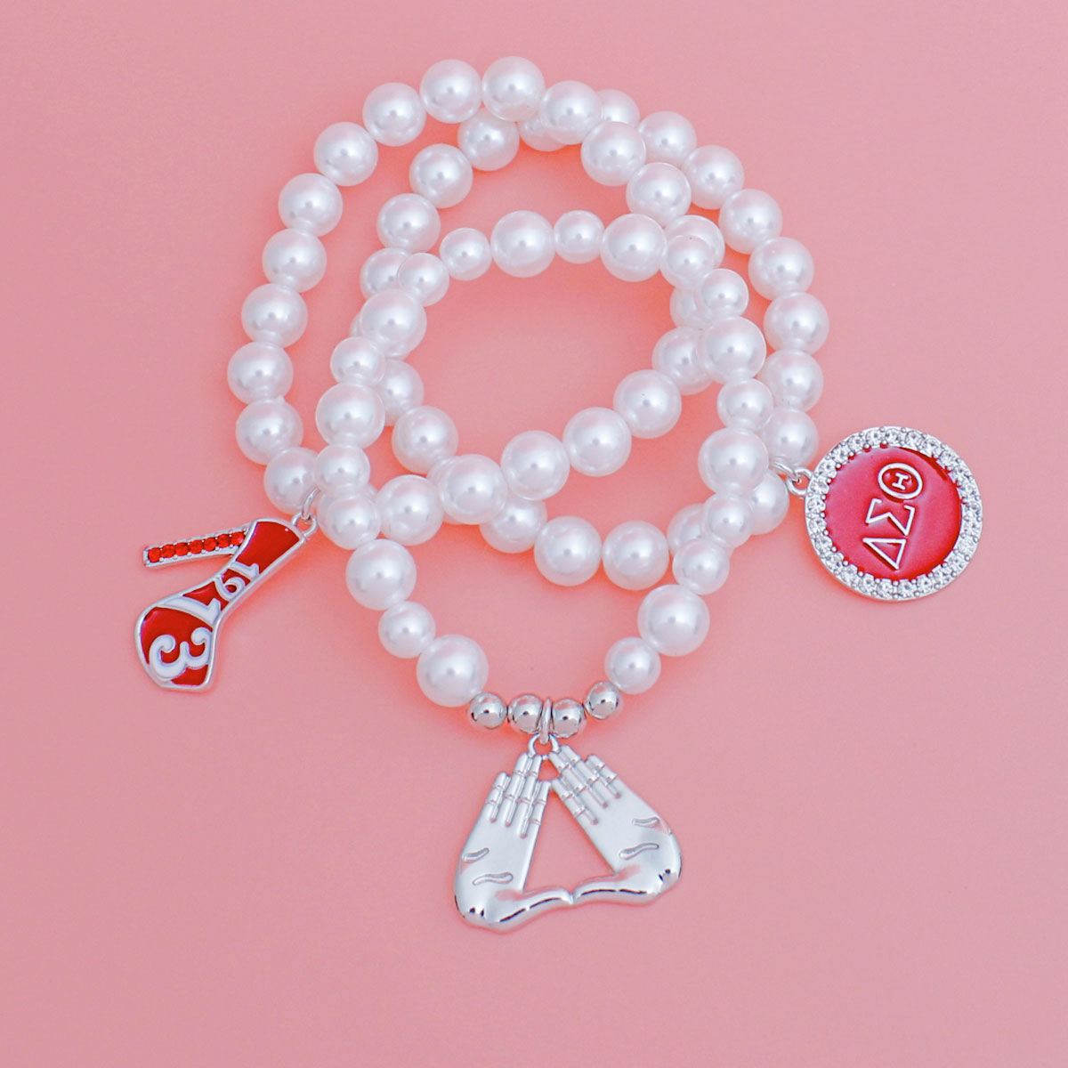 White Pearl DST Charm Trio Set - Premium Wholesale Jewelry from Pinktown - Just $15! Shop now at chiquestyles