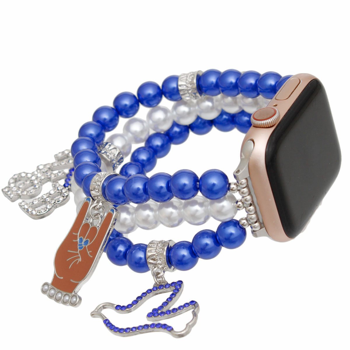 ZPB Sorority Blue White Pearl Watch Band for Women - Premium Zeta Phi Beta Paraphernalia from Pinktown - Just $26! Shop now at chiquestyles