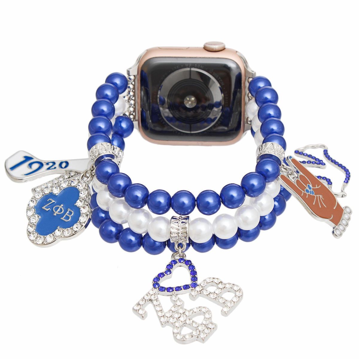 ZPB Sorority Blue White Pearl Watch Band for Women - Premium Zeta Phi Beta Paraphernalia from Pinktown - Just $26! Shop now at chiquestyles