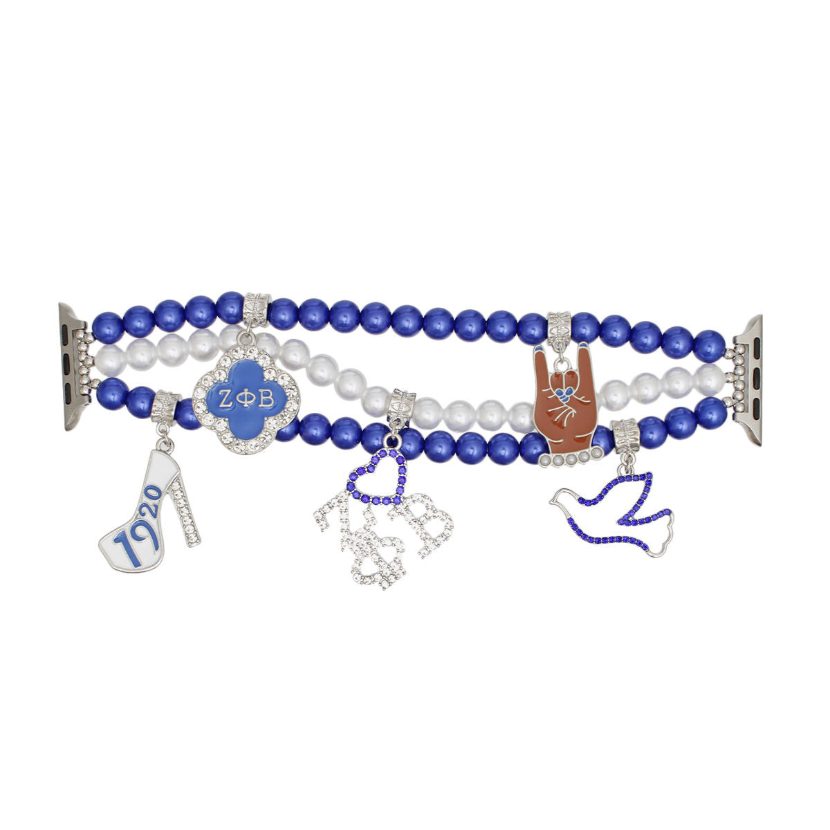 ZPB Sorority Blue White Pearl Watch Band for Women - Premium Zeta Phi Beta Paraphernalia from Pinktown - Just $26! Shop now at chiquestyles