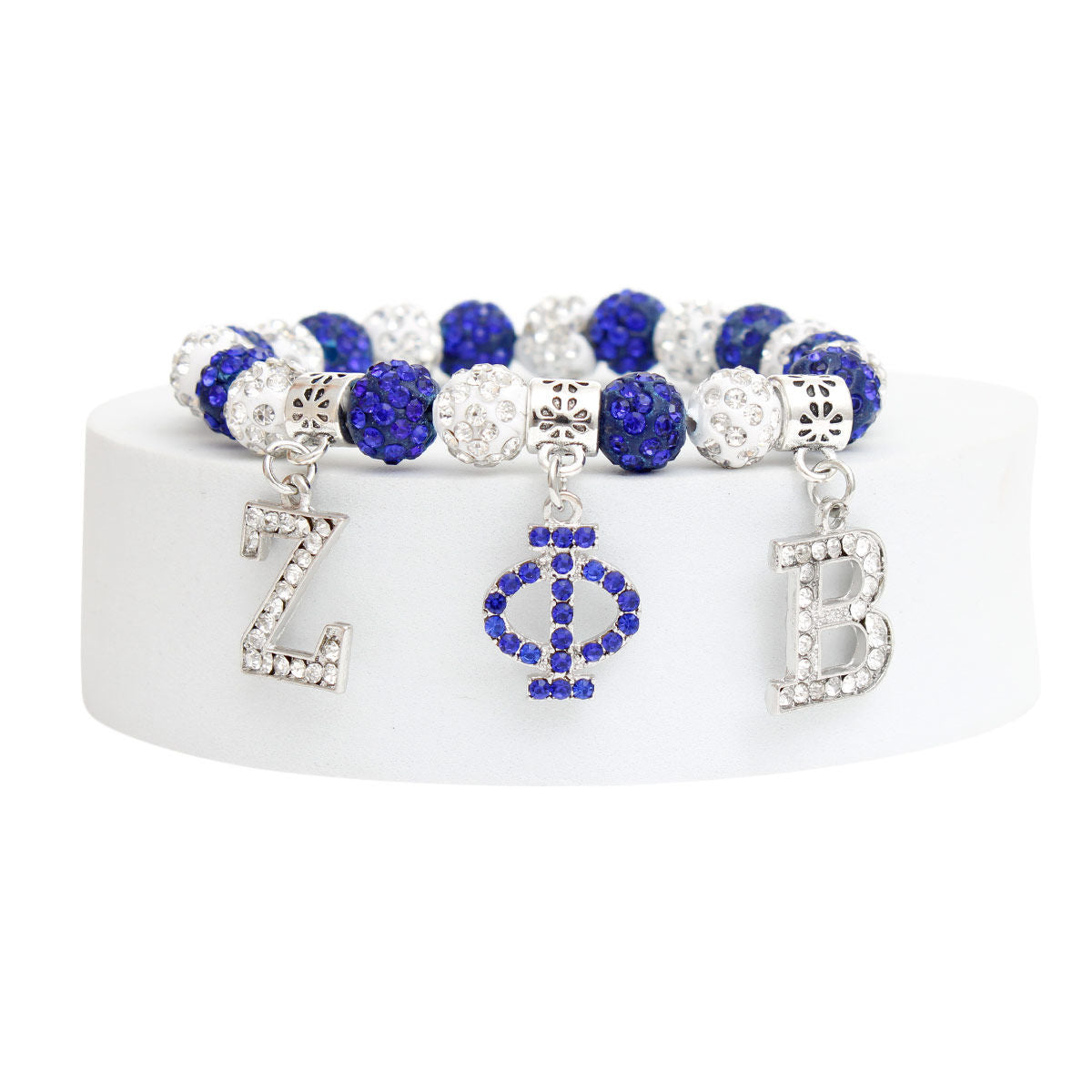 ZPB Sorority Blue White Bling Letter Bracelet - Premium Zeta Phi Beta Paraphernalia from Pinktown - Just $12! Shop now at chiquestyles