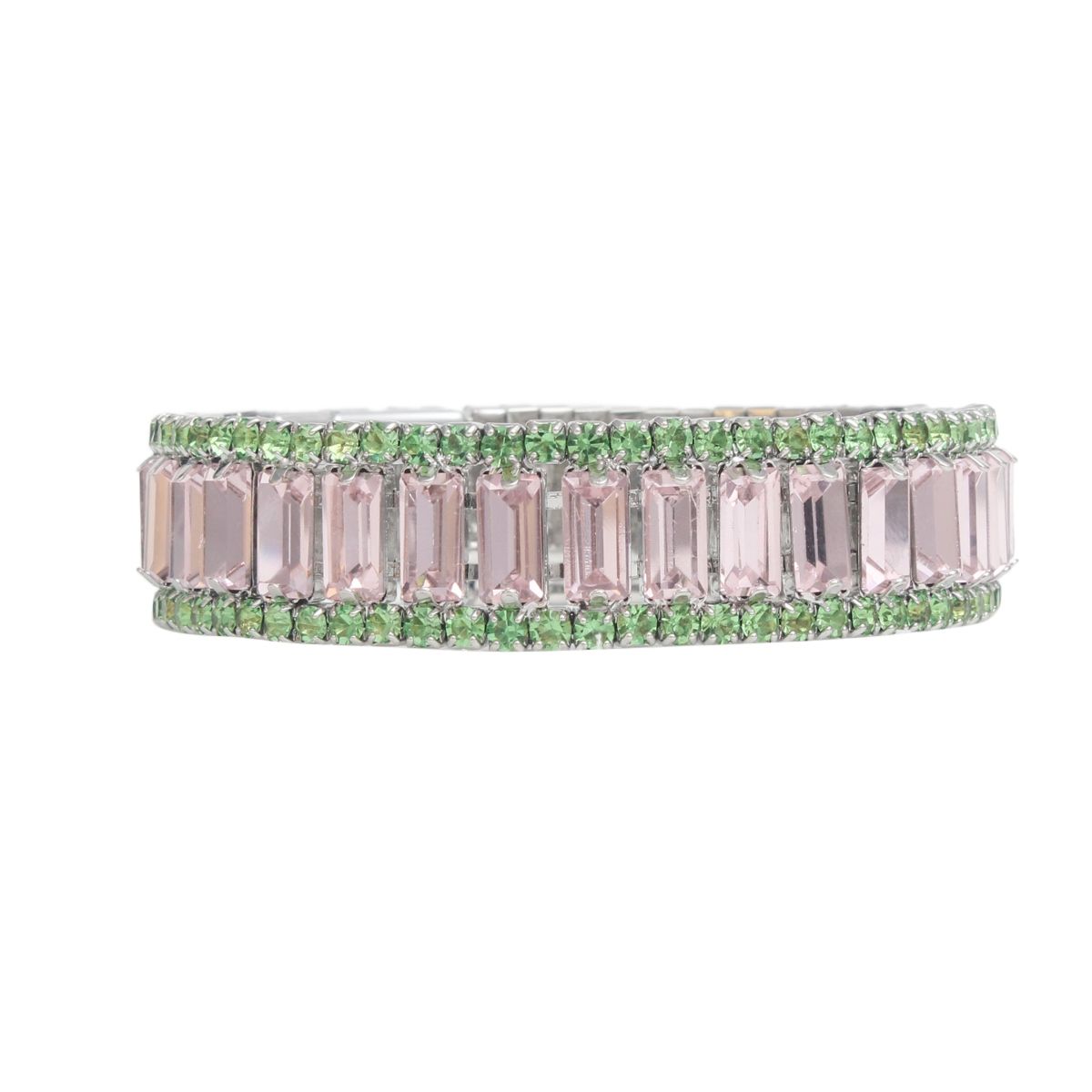 AKA Sorority Pink Baguette Bling Tennis Bracelet