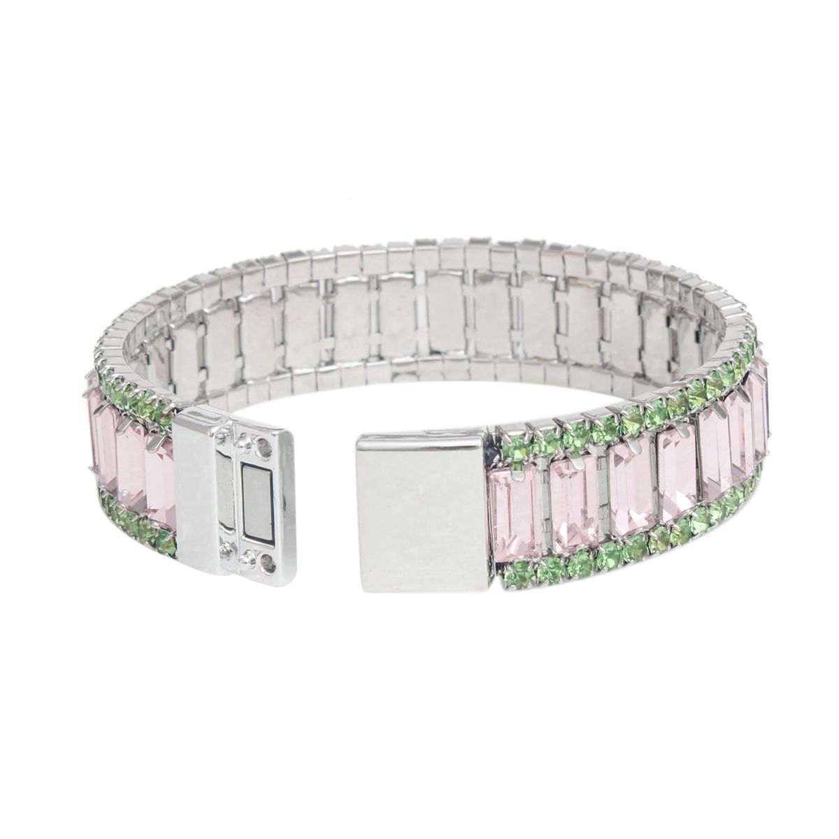 AKA Sorority Pink Baguette Bling Tennis Bracelet