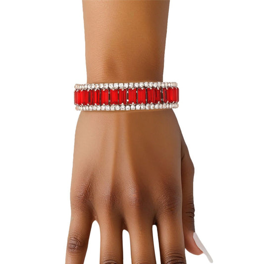 DST Sorority Red Baguette Bling Tennis Bracelet