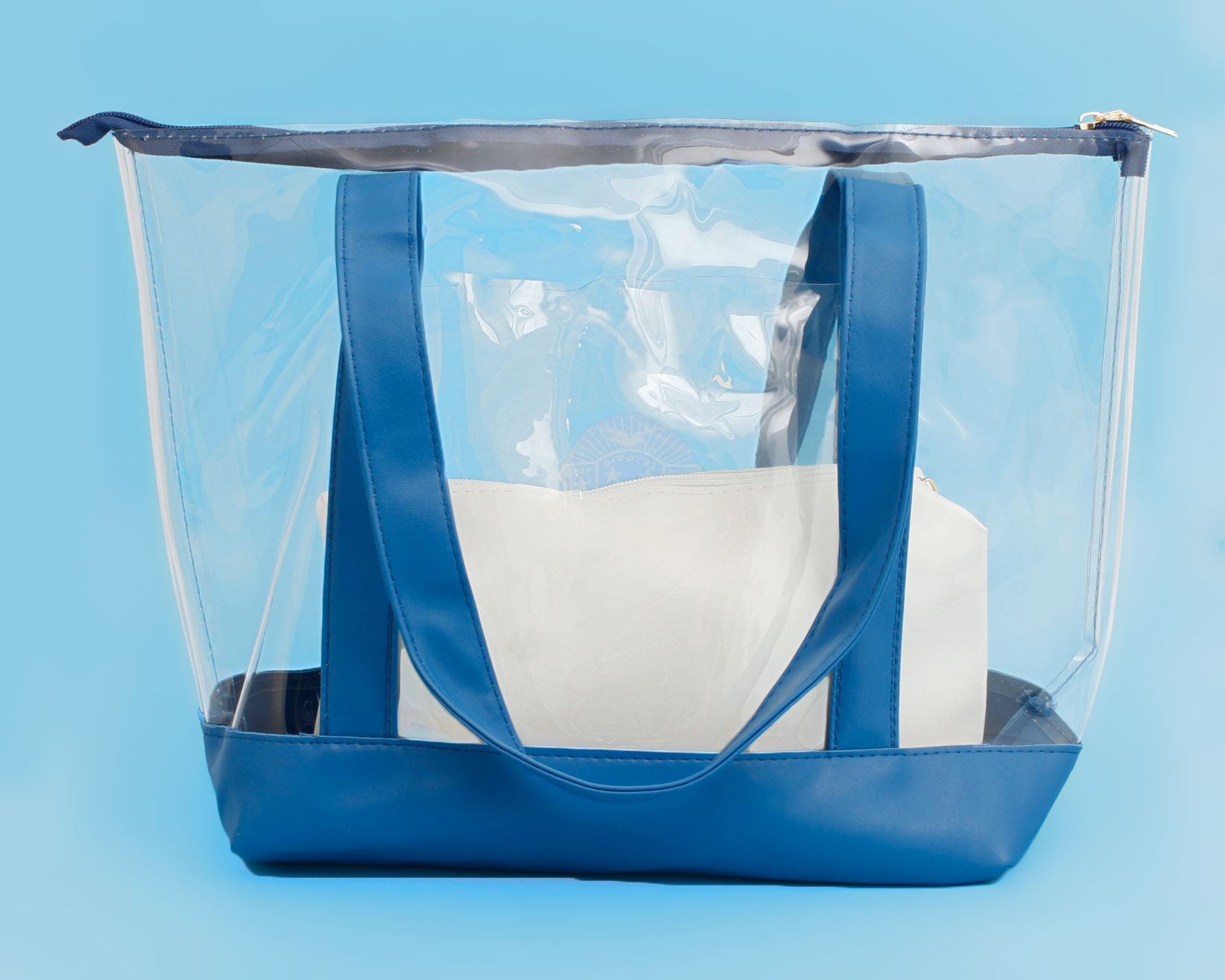 Tote Blue Clear Zeta Sorority Bag for Women - Premium Wholesale Fashion Accessories from Pinktown - Just $29! Shop now at chiquestyles