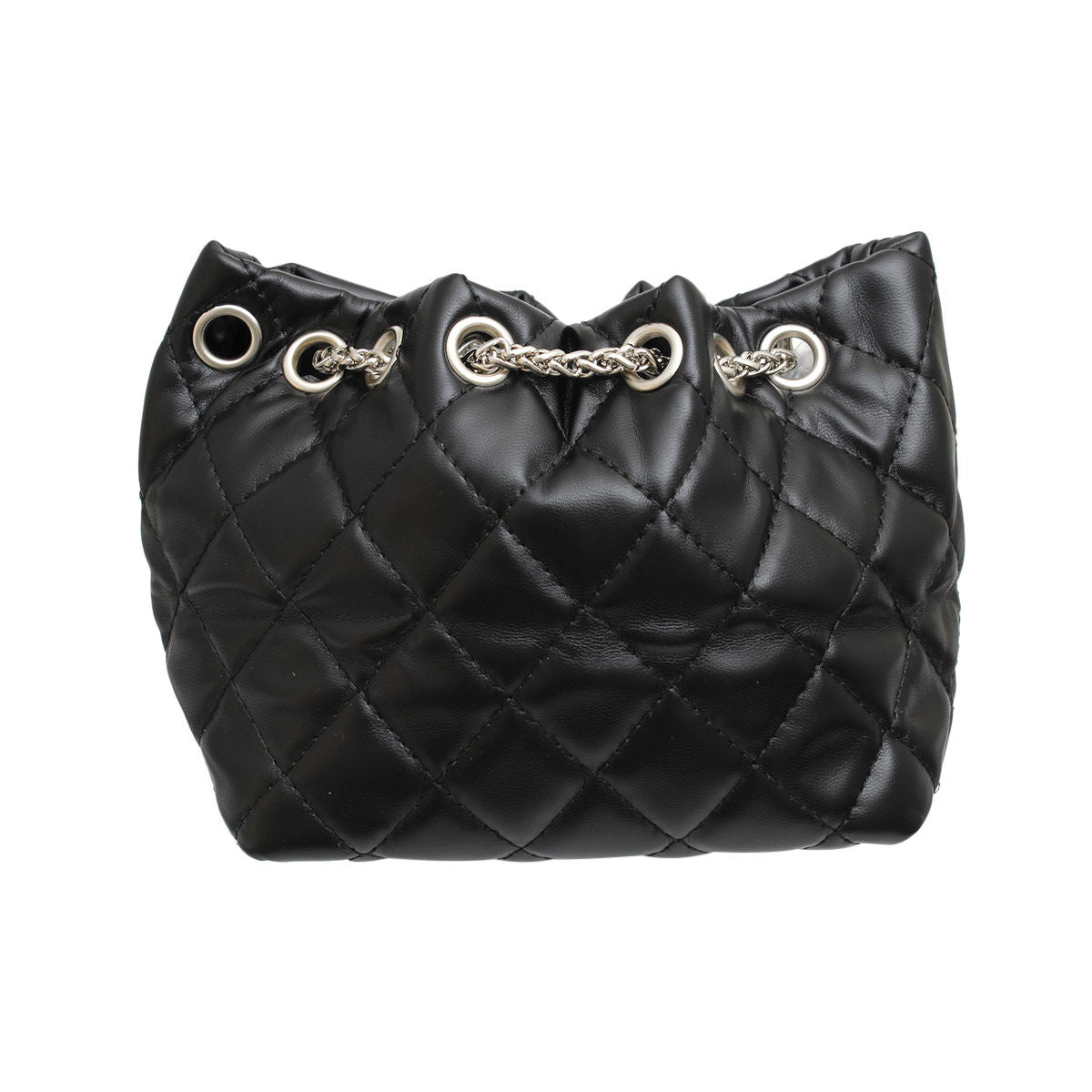 Mini Bucket Black Quilted Parisian Charm Bag - Premium Wholesale Fashion Accessories from Pinktown - Just $27! Shop now at chiquestyles